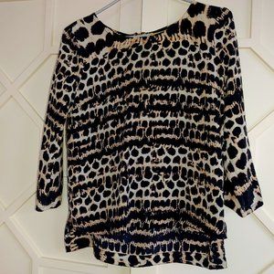 ANTHROPOLOGIE Maeve Abstract Leopard Silk Top Size Small